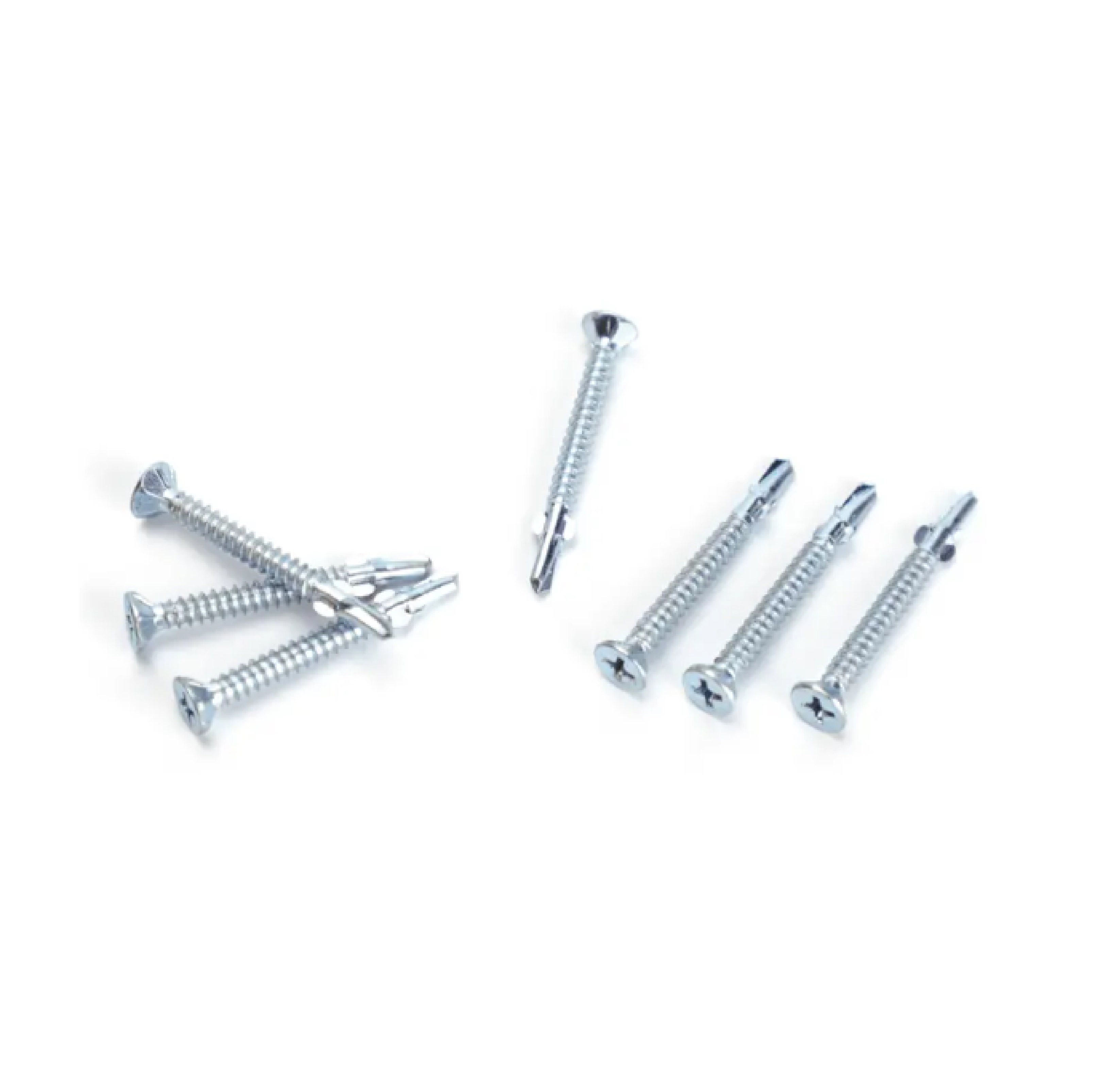 FIX-XY สกรูยึดไม้ฝาปลายสว่าน มีปีก ขนาด #7 ยาว 38มม. บรรจุ 100ตัว/ถุง สีเงิน