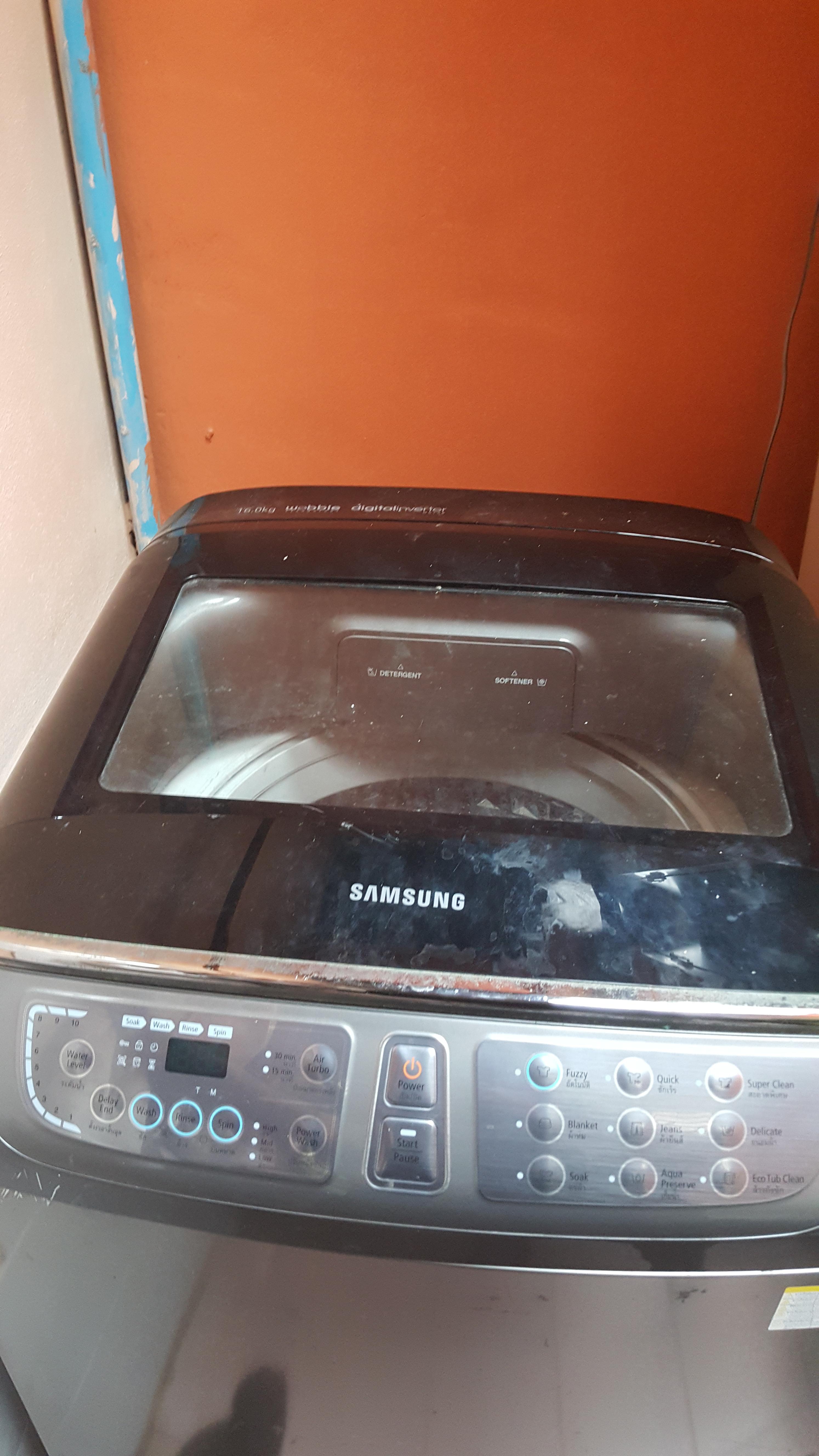 ซ่อมเครื่องซักผ้า SAMSUNG รุ่น WA16F7S9MT อาการมีเสียดังขณะเครื่องปั่นหมาด