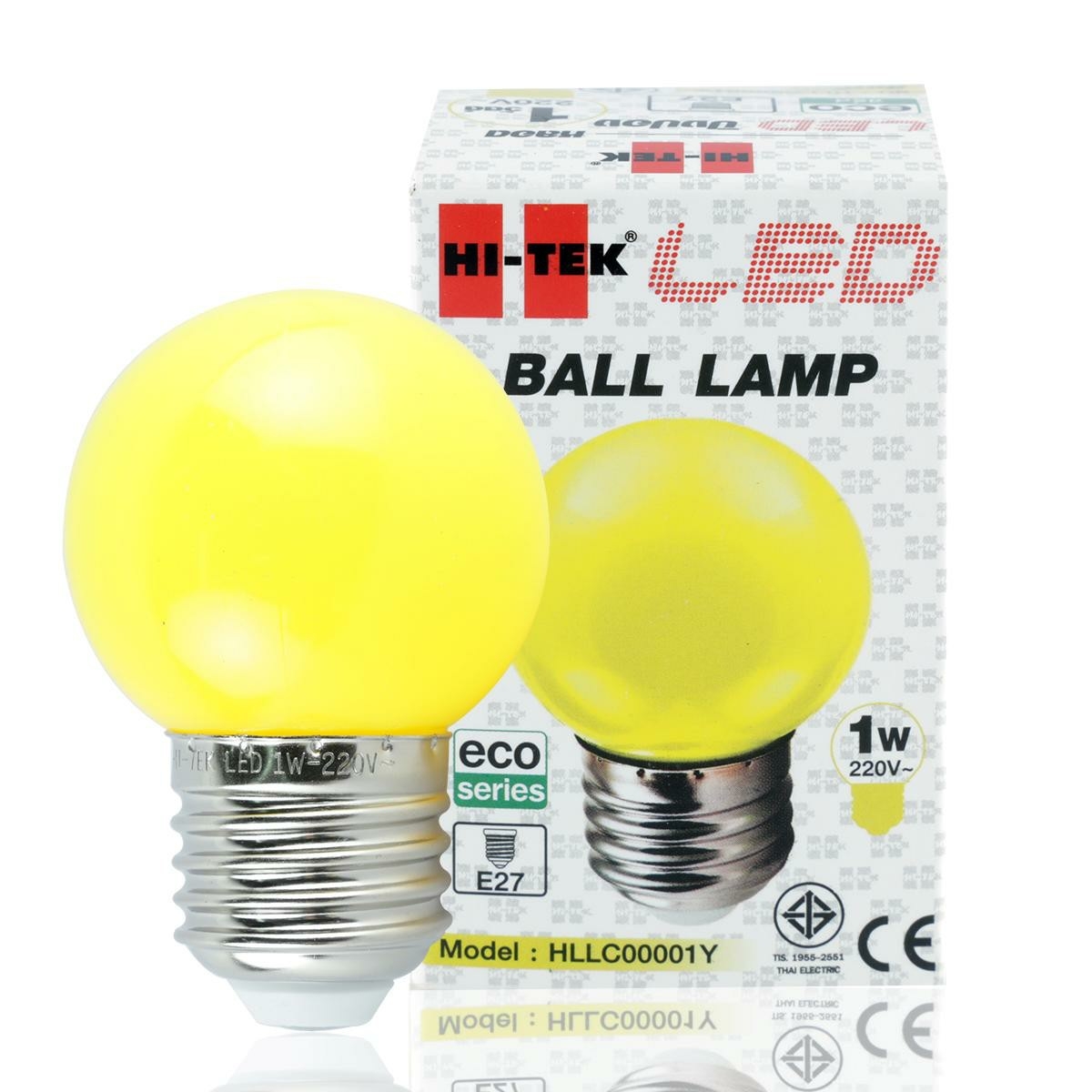 HI-TEK หลอดไฟ LED BALL 1 วัตต์ สีเหลือง
