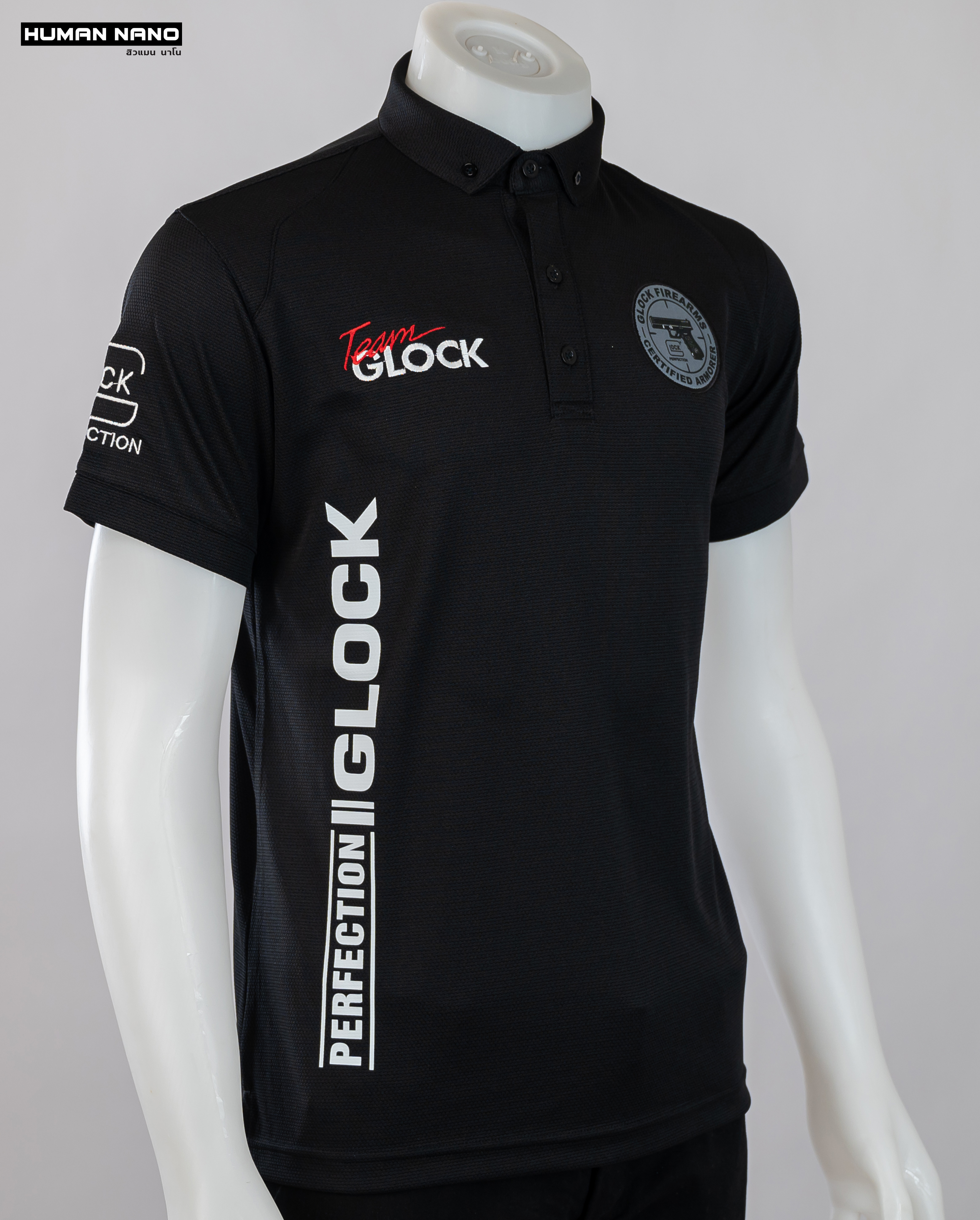Glock เสื้อโปโลชาย สไตล์แทคติคอล ผ้านาโนไมโคร ทรงสวย ยับยาก รีดง่าย | Human Nano
