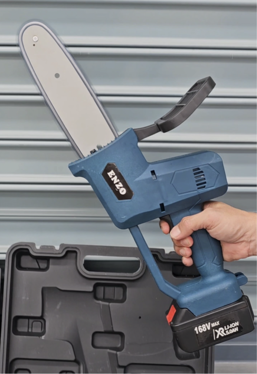 เลื่อยโซ่แบต Enzo 168V บาร์ 9 นิ้ว โซ่ 2 เส้น แบต 2 ก้อน