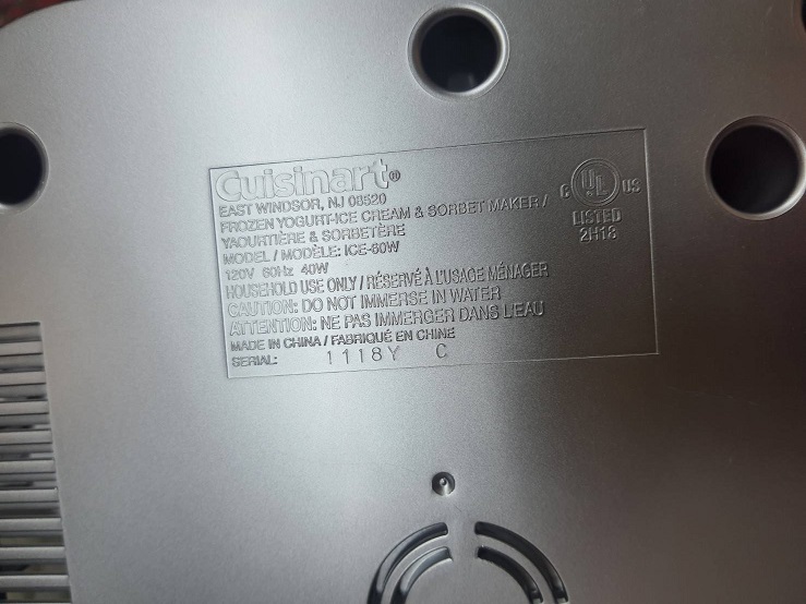 เครื่องทำไอศกรีม ยี่ห้อ CUISINART รุ่น ICE60W อาการเครื่องซ๊อต