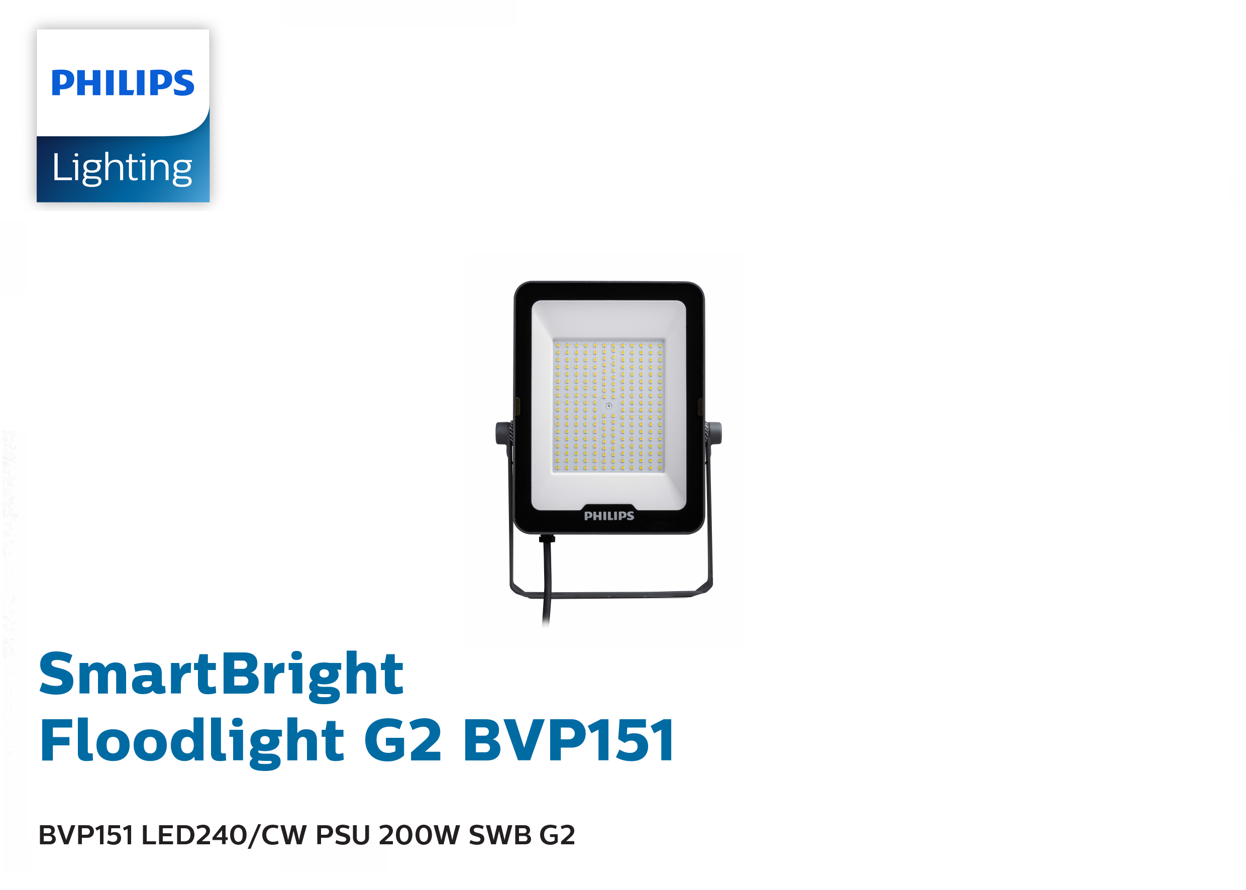 โคมLED Floodlight #BVP151 LED240/CW PSU 200W SWB G2 PHILIPS