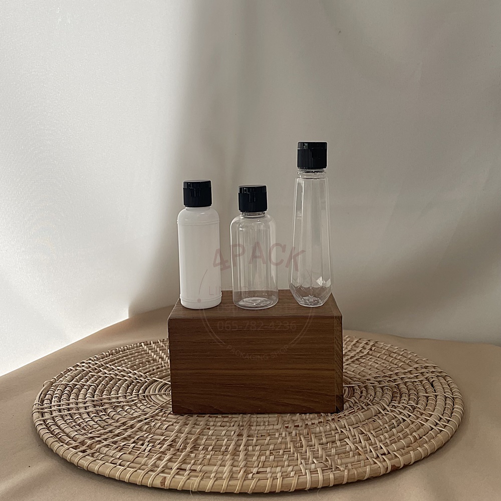 ขวดพลาสติก PET ขนาด50-100ml +ฝาฟลิป 18mm