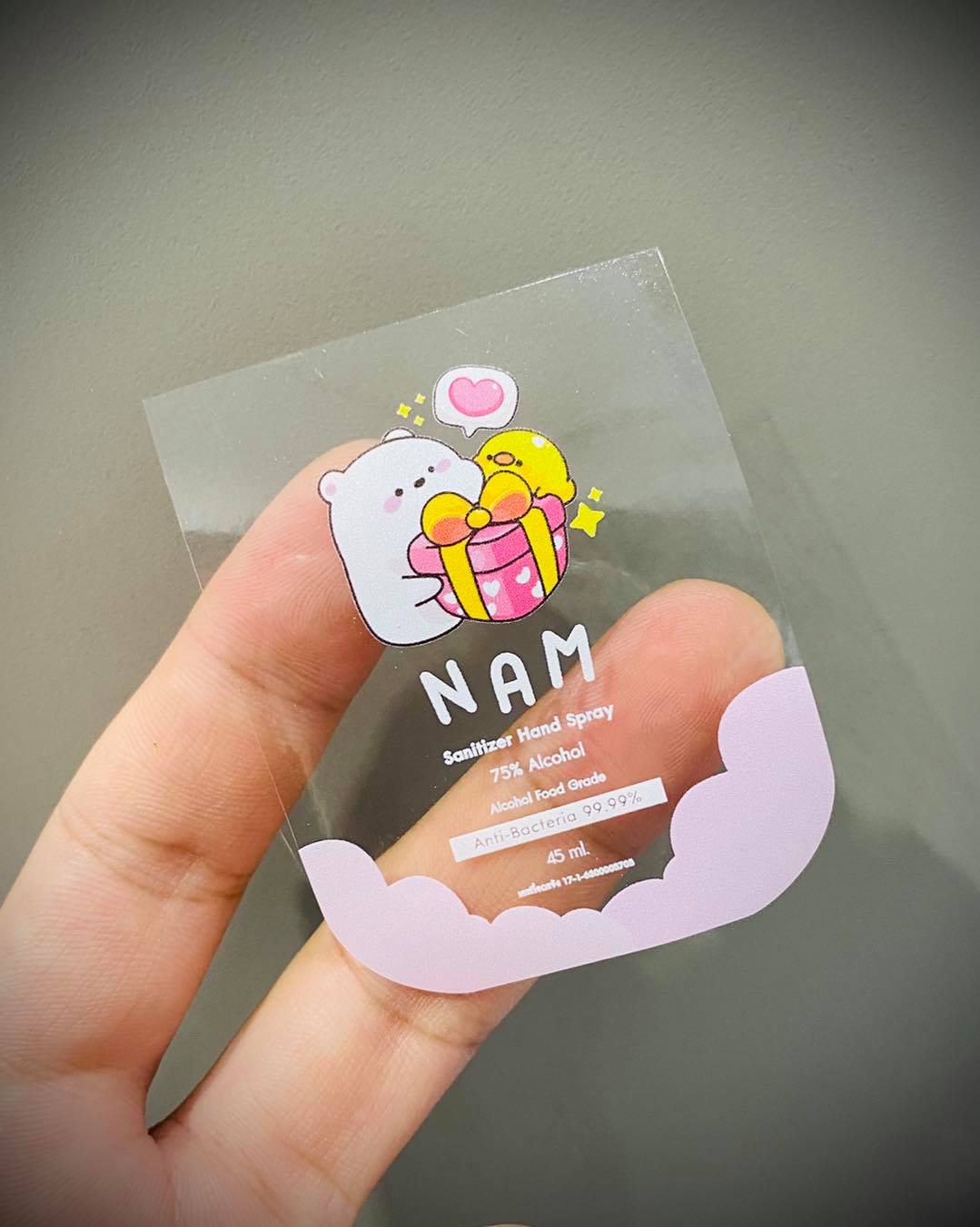 สติ๊กเกอร์ใสรองพื้นหมึกขาว หมึกขาว พิมพ์หมึกขาว