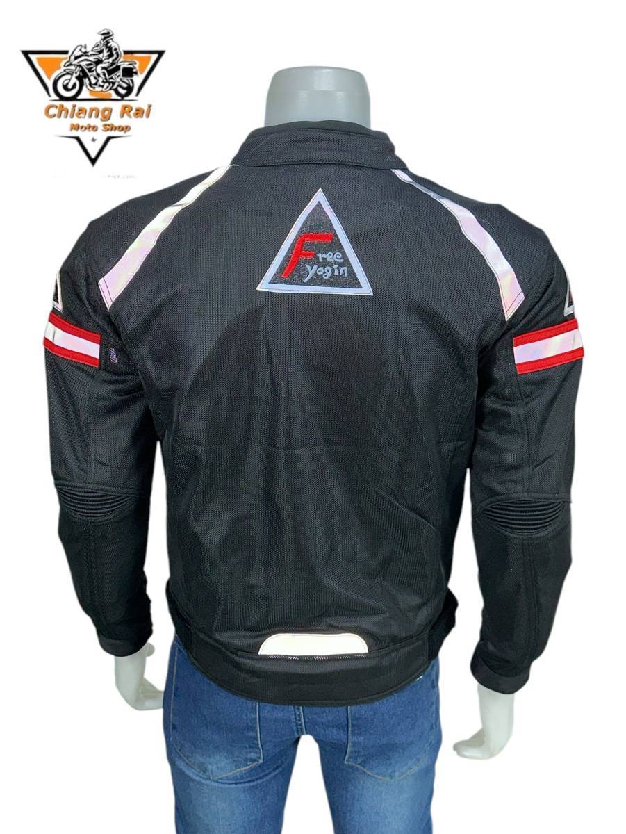 เสื้อขี่มอเตอร์ไซด์แบบ Air Flow (ดำ-แดง) เบอร์ XXXL : อก 50" ยาว 27" (Air Flow)