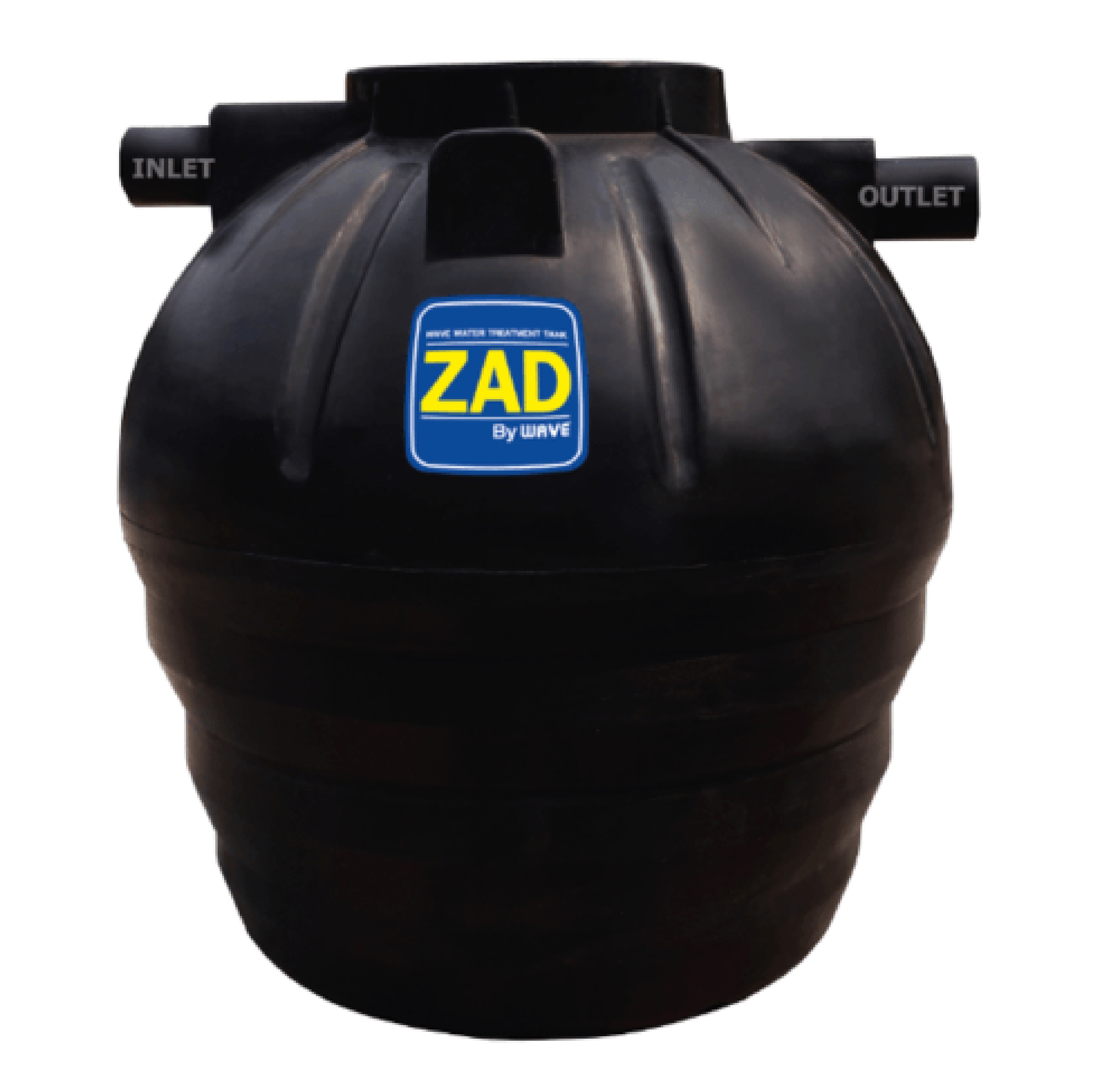 WAVE ถังบำบัดน้ำเสียรวมไร้อากาศ(ถังแซท,ถังเกรอะกรองในตัว) 600L รุ่น ZAD สีดำ