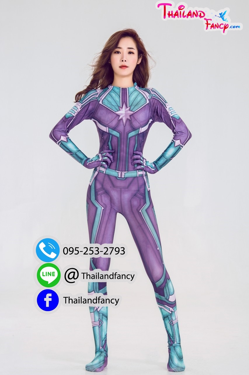 ชุดแฟนซีกัปตันมาร์เวล ชุดซุปเปอร์ฮีโร่ผู้หญิง Captain Marvel Costume ชุดการ์ตูน ชุดคอสเพลย์ภาพยนต์The Avengers