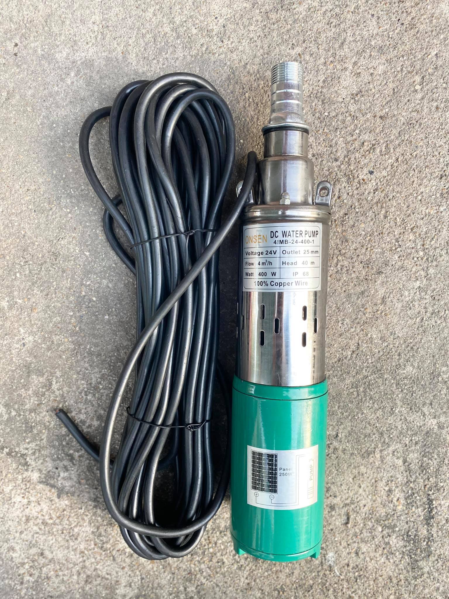 ปั๊มน้ำบาดาลโซล่าเซลล์ 24V ขนาด 1 นิ้ว ONSEN รุ่น 4IMB-24-400-1