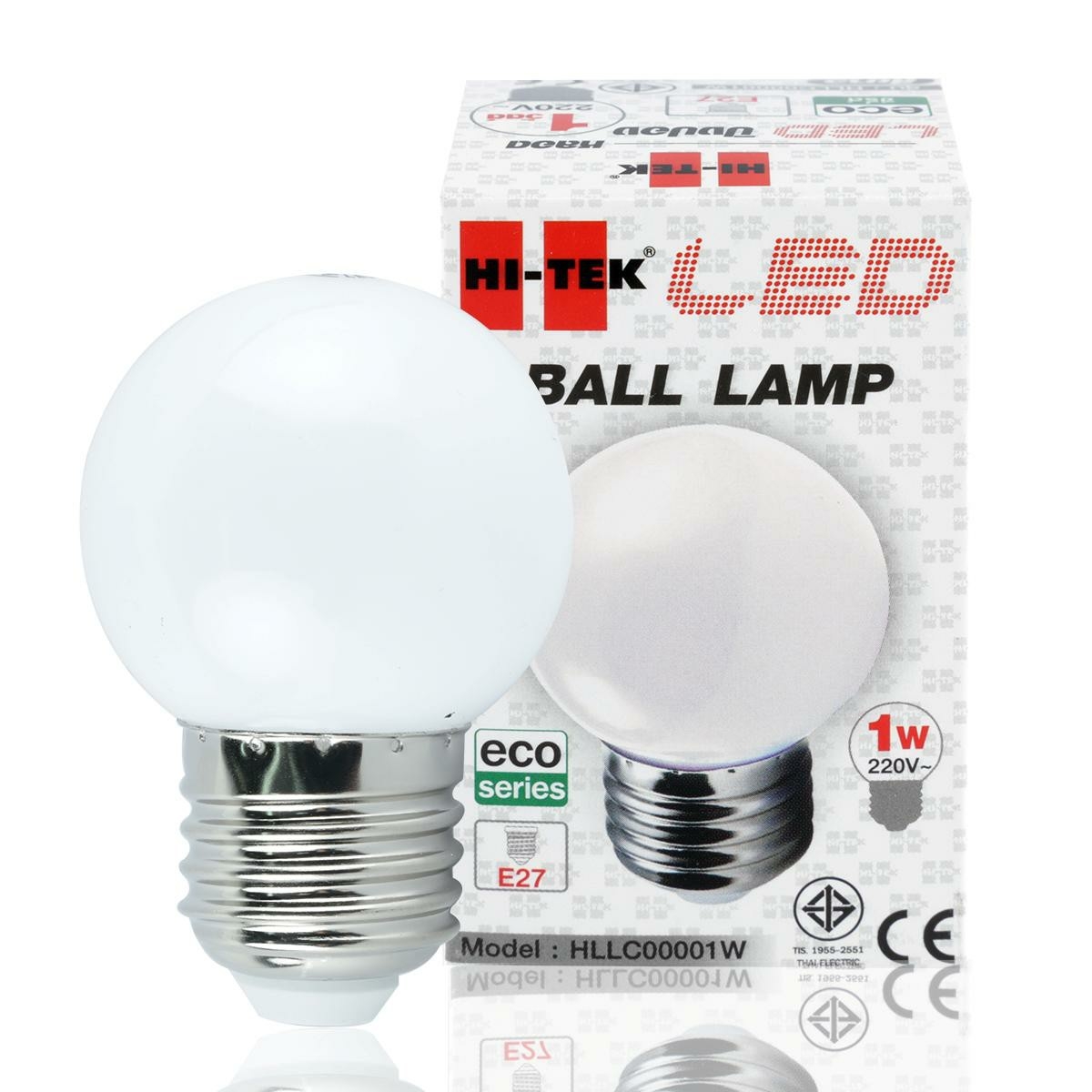 HI-TEK หลอดไฟ LED BALL 1 วัตต์ สีขาว