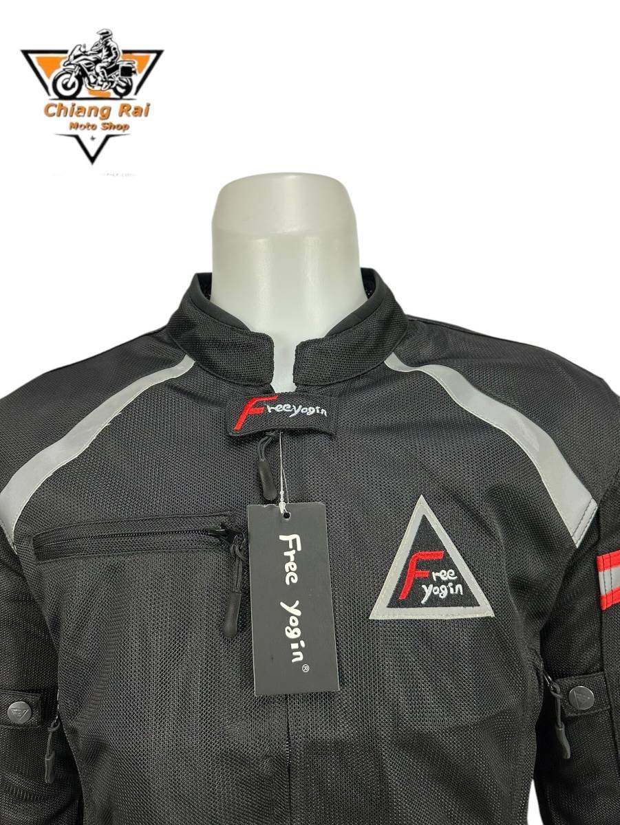 เสื้อขี่มอเตอร์ไซด์แบบ Air Flow (ดำ-แดง) เบอร์ XXXL : อก 50" ยาว 27" (Air Flow)