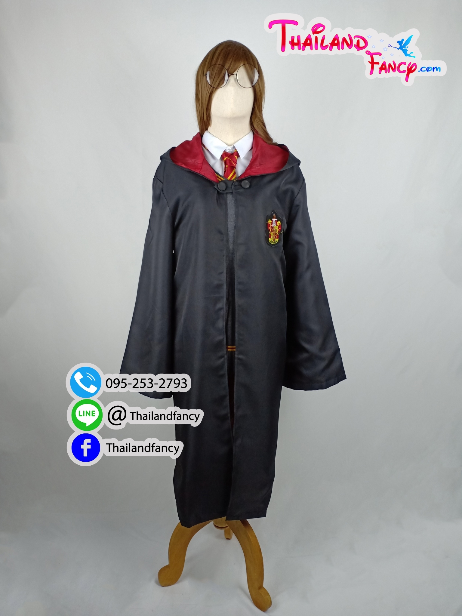 ชุดเช่าแฟนซี ชุดเช่าคอสเพลย์ Harry Potter บ้านกริฟฟินดอร์ ชุดเช่าพ่อมดแฮร์รี่ พอตเตอร์ เช่าเสื้อคลุมแฮรี่พอตเตอร์ครบเซ็ท