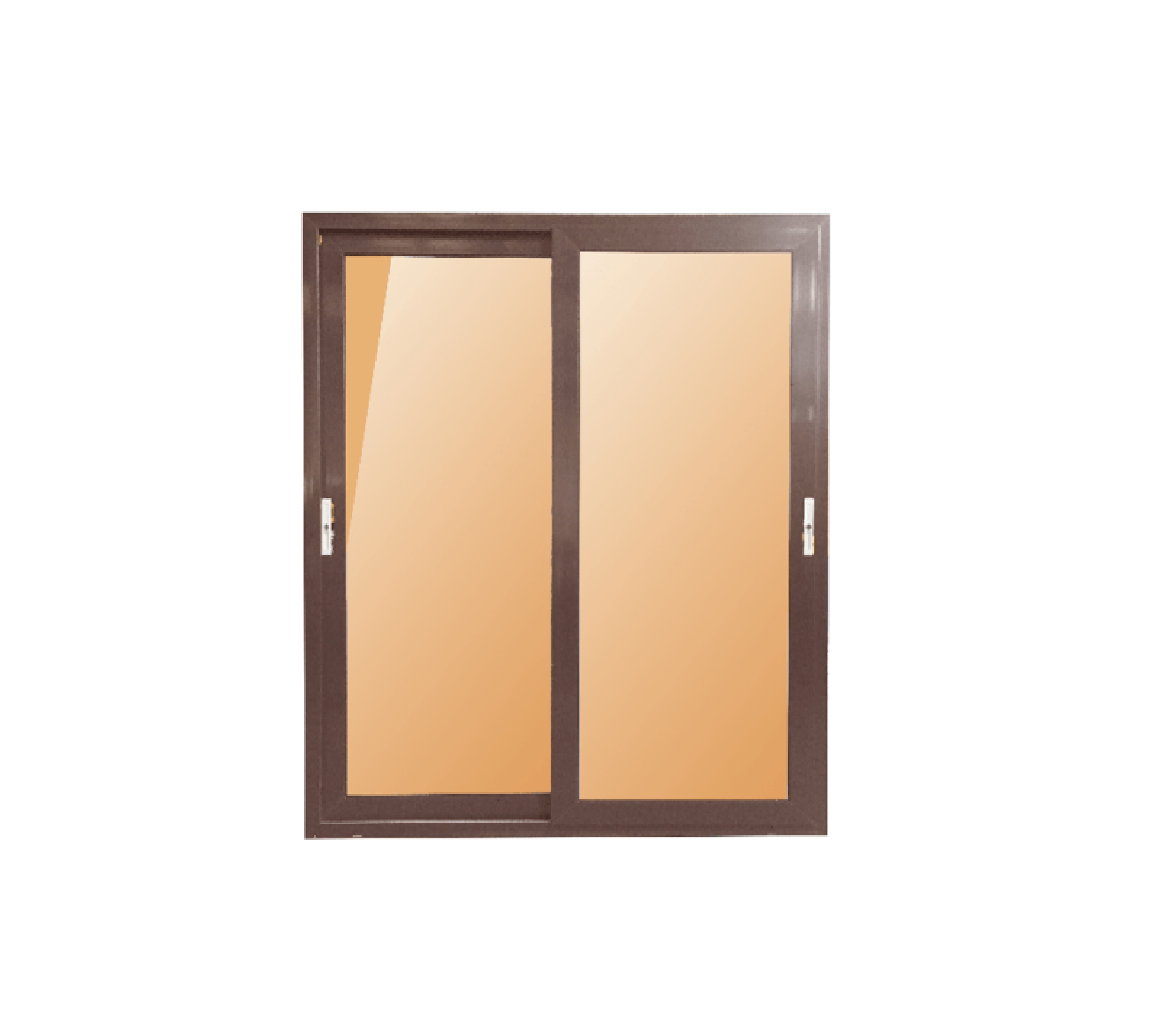 WELLINGTAN ประตูไวนิล บานเลื่อน SS (2-T) BD2001 160x205ซม. สีขาว-น้ำตาล พร้อมมุ้ง