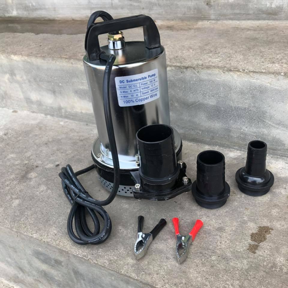 ชุดพร้อมใช้งาน ปั้มน้ำไดโว่ 12v + แผง150w แผงขนาด12-18v