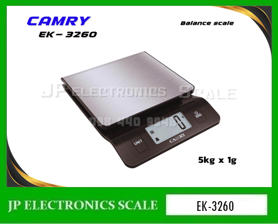 เครื่องชั่งดิจิตอล 5000g เครื่องชั่งสูตรอาหาร 5กิโลกรัม เครื่องชั่งอาหารดิจิตอล 5kg เครื่องชั่งตวงกาแฟ 5kg เครื่องชั่งตวงดิจิตอล พิกัด 5kg ความละเอียด 1g ยี่ห้อ CAMRY รุ่น EK3260 (คละสี)