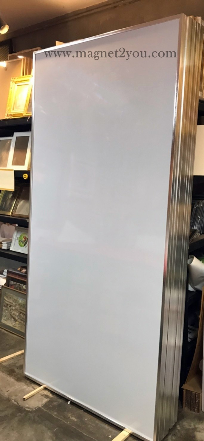 กระดานไวท์บอร์ดติดแม่เหล็กได้ 120x240 ติดผนัง กรอบPS เลือกสีกรอบได้