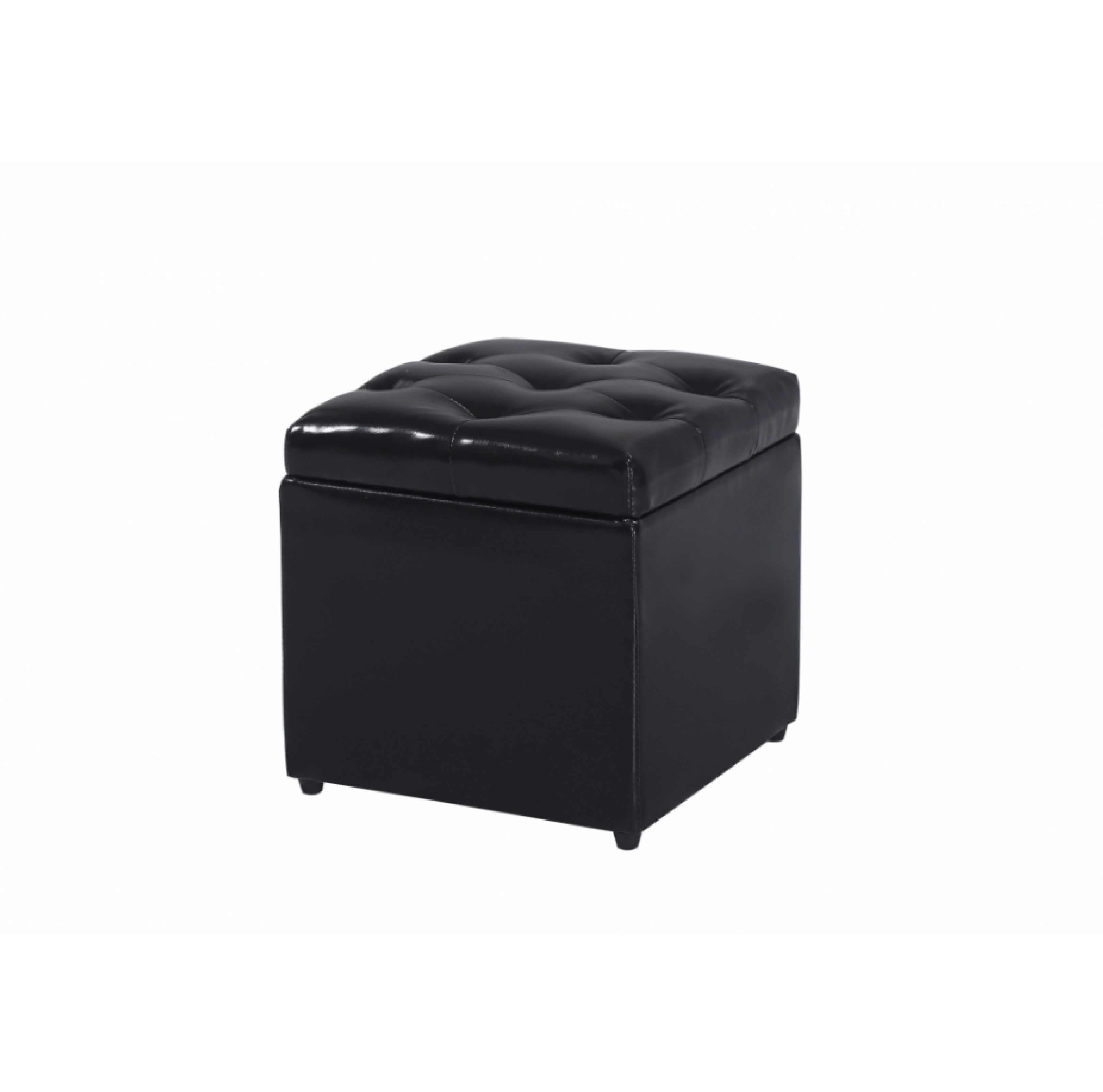 Pulito สตูลเหลี่ยม PU มีที่เก็บของ 40x40ซม. ChuChu-BK สีดำ