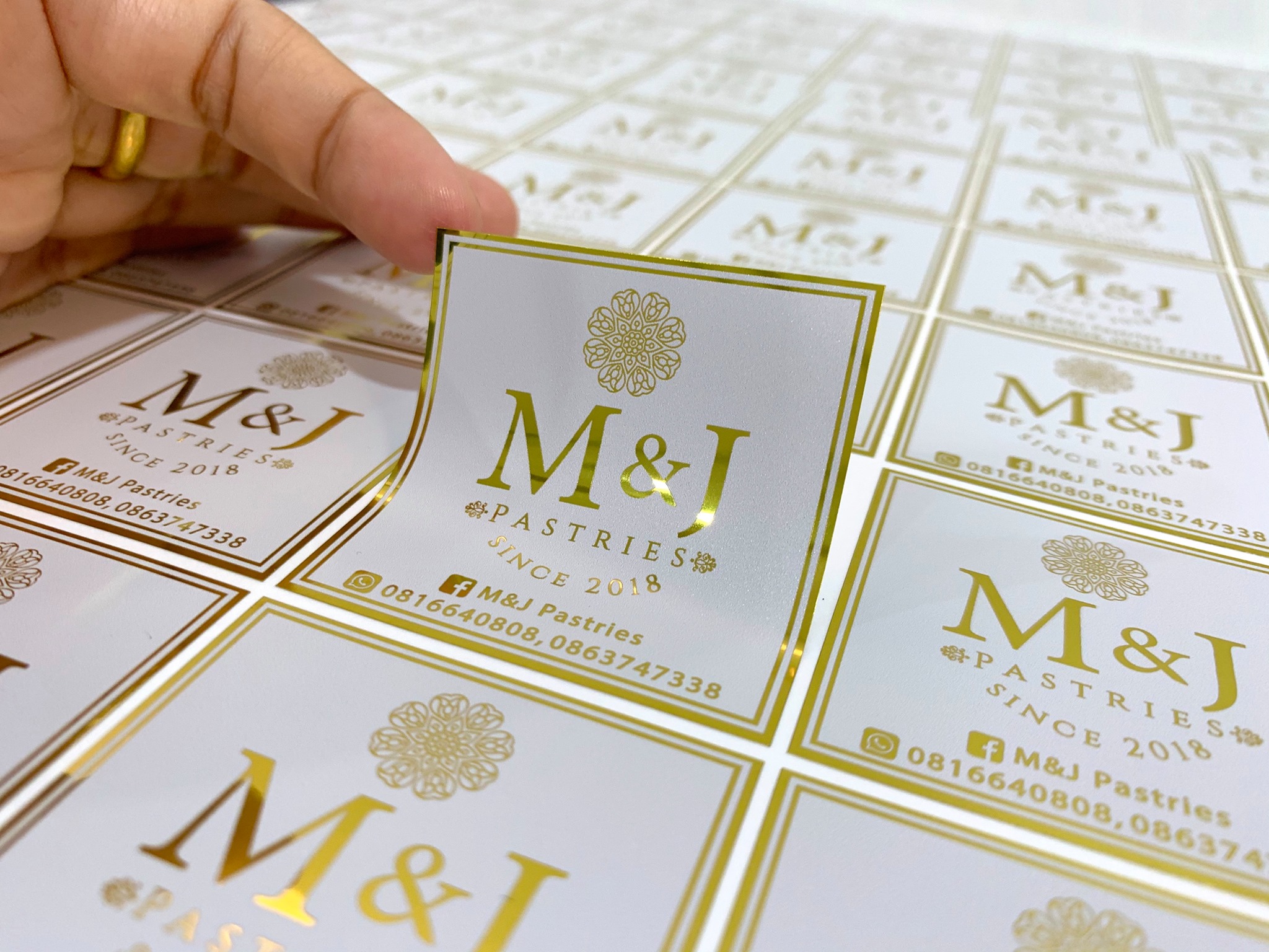 สติ๊กเกอร์ฉลากสินค้าฟรอยทอง ฟอยล์