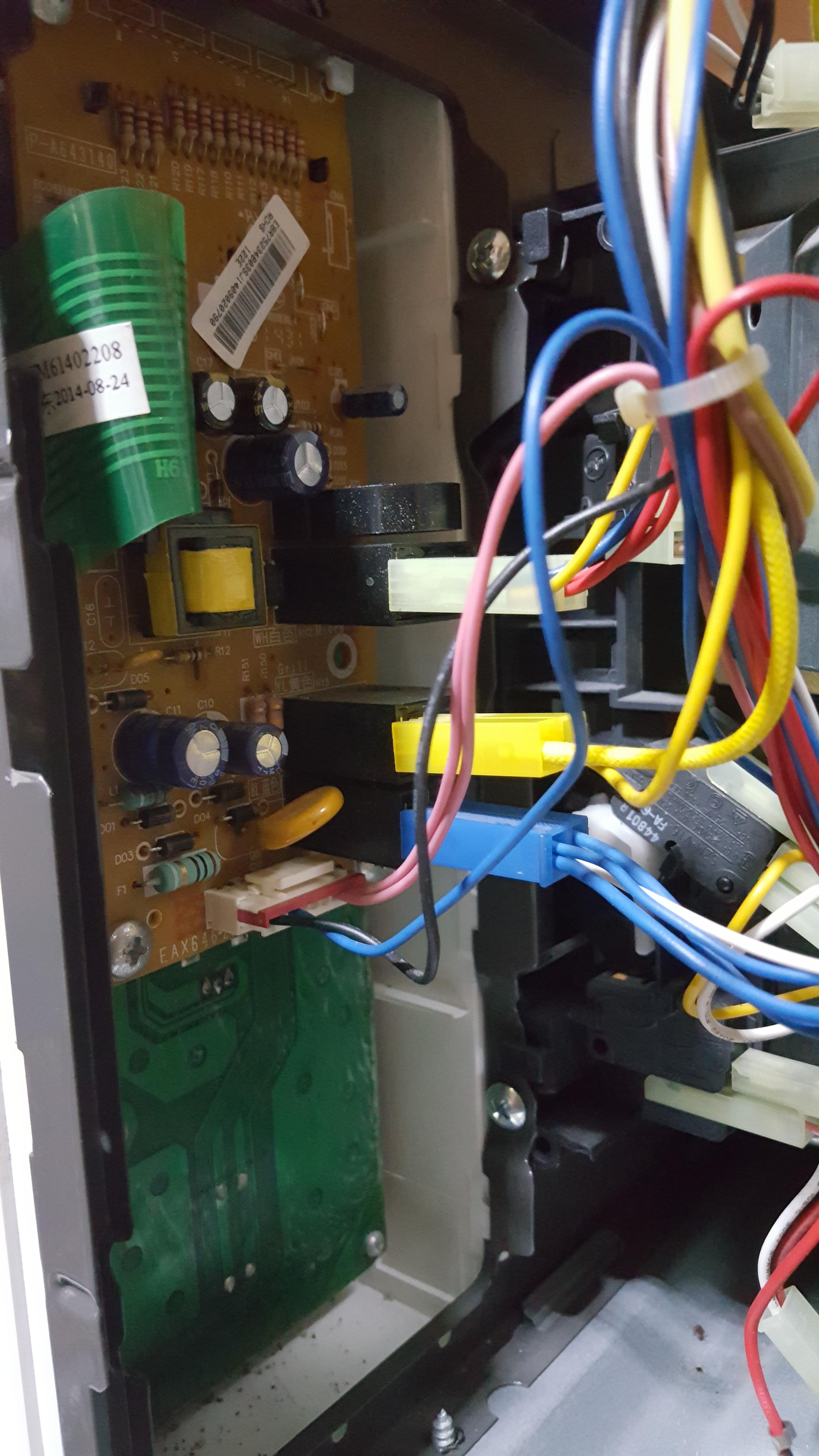 ซ่อมเตาอบไมโครเวฟ ยี่ห้อ LG รุ่น MH638BAR อาการปุ่มหมุนตั้งเวลาไม่ได้