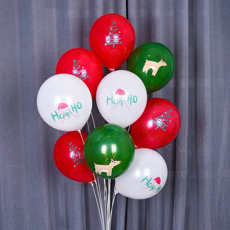 ลูกโป่งลายคริสต์มาส แพ็ก 10 ใบ ขนาด 10 นิ้ว