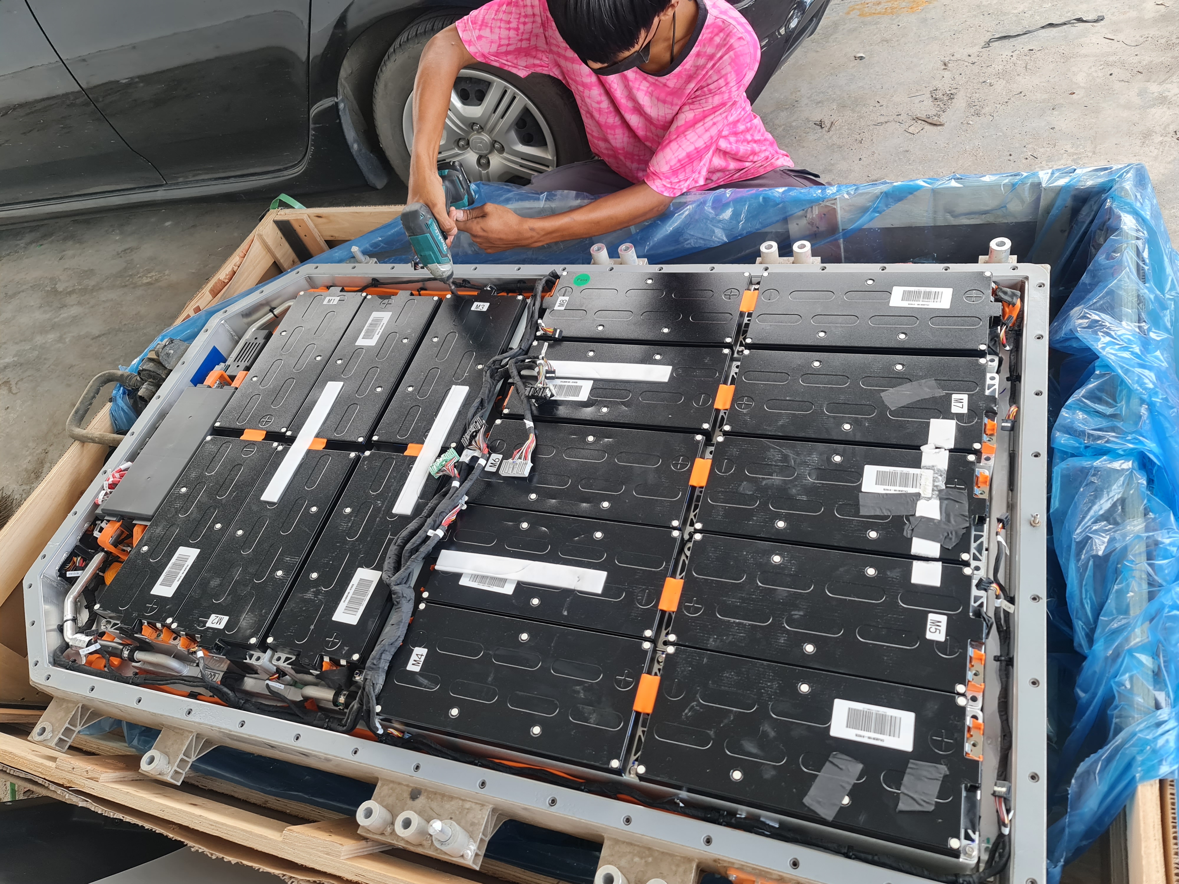 แบตเตอรี่ NMC จากรถไฟฟ้า ระบบ 96s 40kw