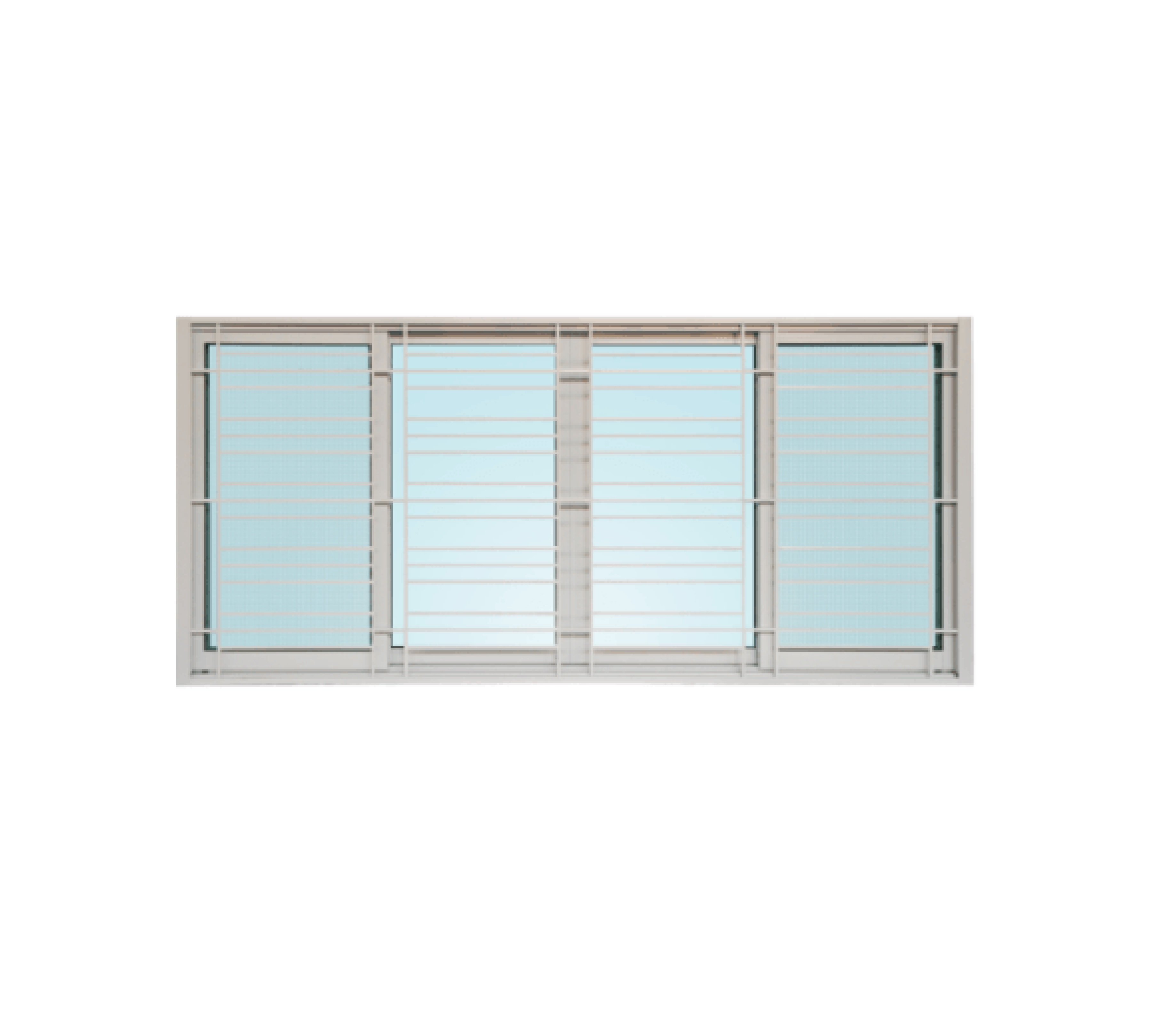WELLINGTAN หน้าต่างอะลูมิเนียมติดเหล็กดัด บานเลื่อน FSSF ICWG2411-4P 240x110ซม.