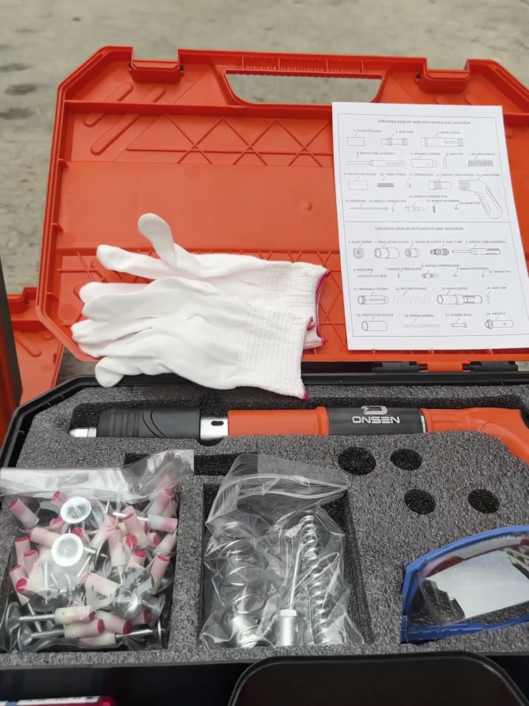 ปืนยิงตะปูแรงดันสูง ยี่ห้อ Onsen ตะปู 50 นัด