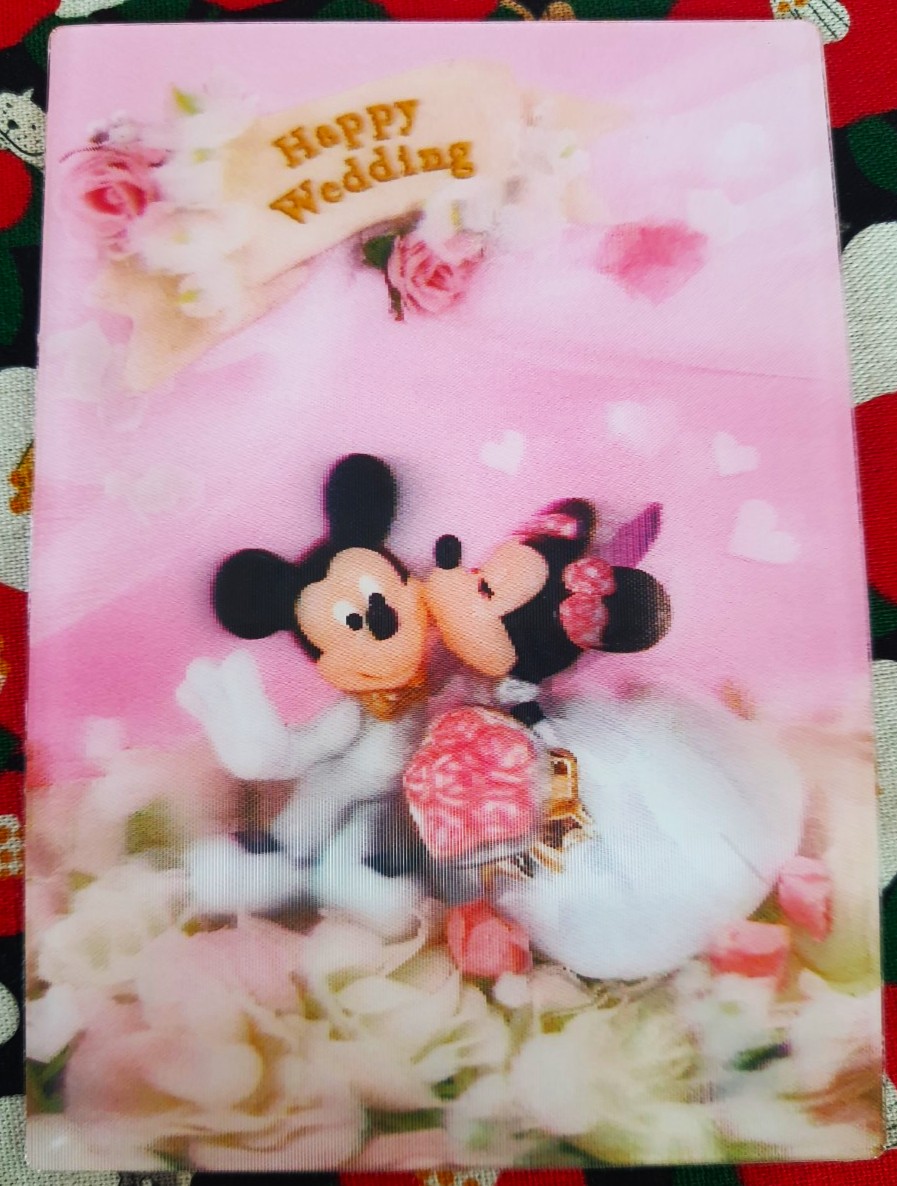Disney Mickey Mouse Happy Wedding Post cards 3D โปสการ์ด มิกกี้เม้าส์ มินนี่เม้าส์ ของแท้จากญี่ปุ่น ขนาด 15 x10.5 cm