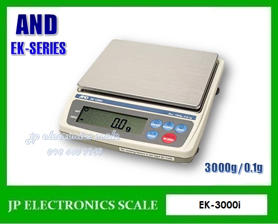 เครื่องชั่งละเอียดสูง3000g เครื่องชั่งคุณภาพสูง3000กรัม เครื่องชั่งน้ำหนัก3000กรัม เครื่องชั่งน้ำหนัก3000g ตาชั่ง3000g กิโลดิจิตอล3000กรัม เครื่องชั่งดิจิตอล3000g ละเอียด 0.1g ยี่ห้อ AND รุ่น EK-3000i ขนาดจานชั่ง 13x17cm.