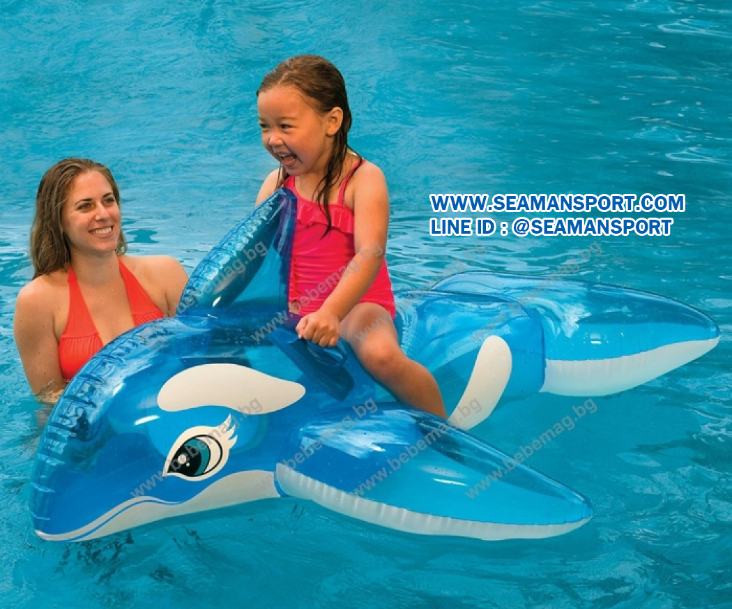 intex 58523 แพยางลายปลาวาฬสีฟ้า WHALE RIDE-ON