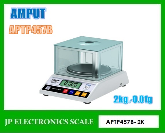 เครื่องชั่งดิจิตอล2kg ตาชั่งดิจิตอล2kg เครื่องชั่งน้ำหนักดิจิตอล2กิโลกรัม เครื่องชั่งดิจิตอล2กิโลกรัม เครื่องชั่งตั้งโต๊ะ2กิโลกรัม ความละเอียด0.01g ยี่ห้อ AMPUT รุ่น APTP457B-2K ถาดชั่งเส้นผ่าศูนย์กลาง 14cm.