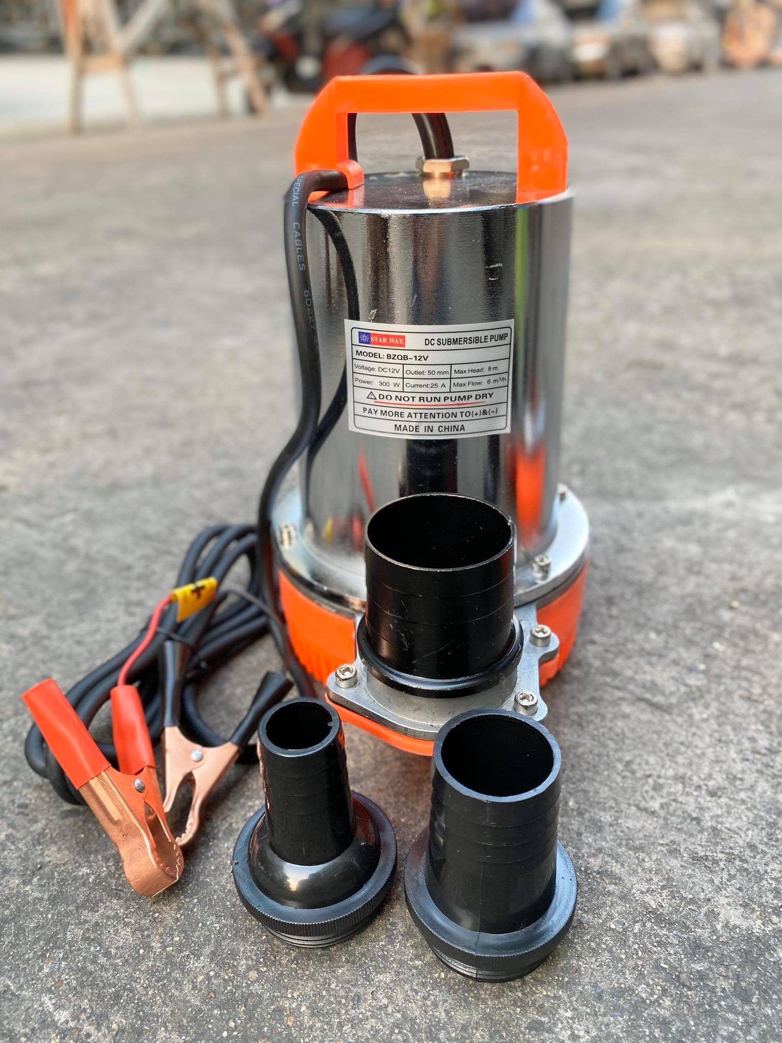 ปั้มไดโว่DC ยี่ห้อ Starway มี 2 ขนาด 12V และ 24V ท่อ 3 ขนาด 1นิ้ว 1.5นิ้ว 2นิ้ว สายไฟยาว 3 เมตร