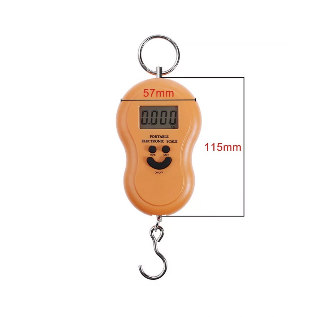 เครื่องชั่งกระเป๋าเดินทาง เครื่องชั่งผักผลไม้ เครื่องชั่งแขวนดิจิตอลแบบยิ้ม50kg/10g