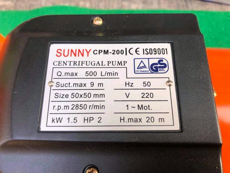 ปั๊มหอยโข่งทรงหน้าใหญ่ Sunny CPM-200