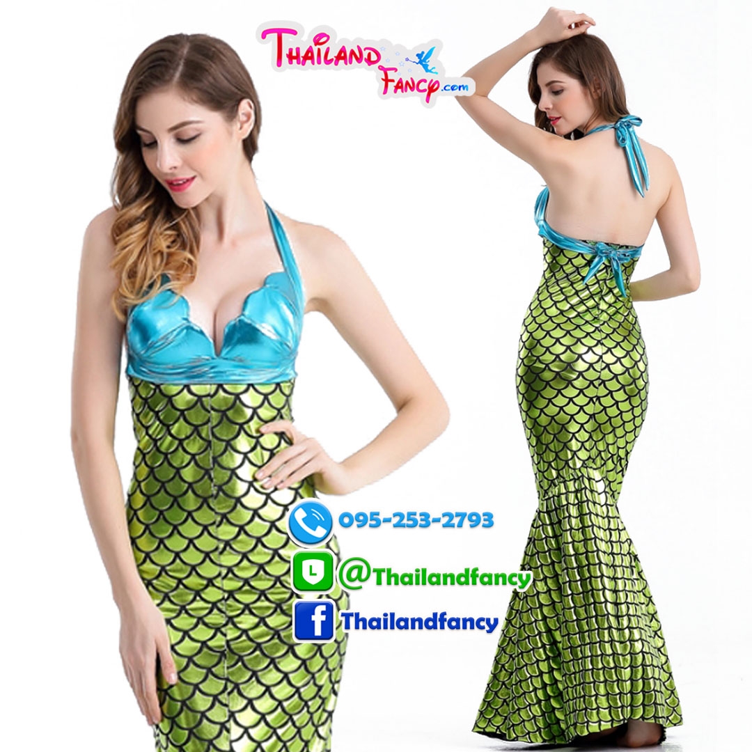 ชุดเช่าแฟนซีนางเงือก ชุดเจ้าหญิงแอเรียล Mermaid Cosplay ชุดแฟนซีการ์ตูนเมอเมด ชุดเงือกสาว ชุดปลา ชุดภาพยนต์ฮอลลีวู้ด ชุดการ์ตูนลิตเติ้ลเมอร์เมดสีเขียว