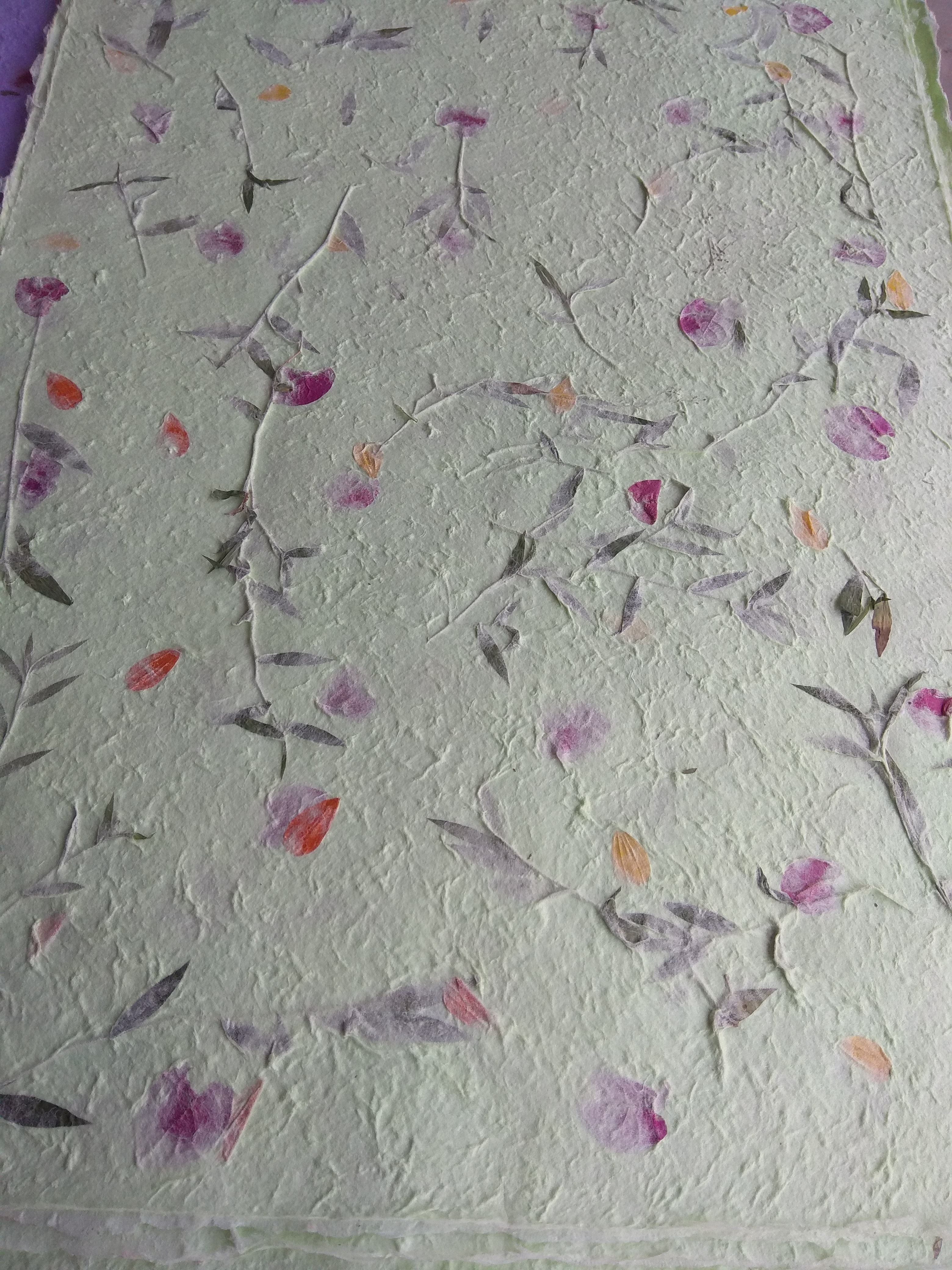 กระดาษสา หนา แบบขรุขระ มีดอกไม้ในตัว ไม่ขายปลีก เลือกสีทักไลน์