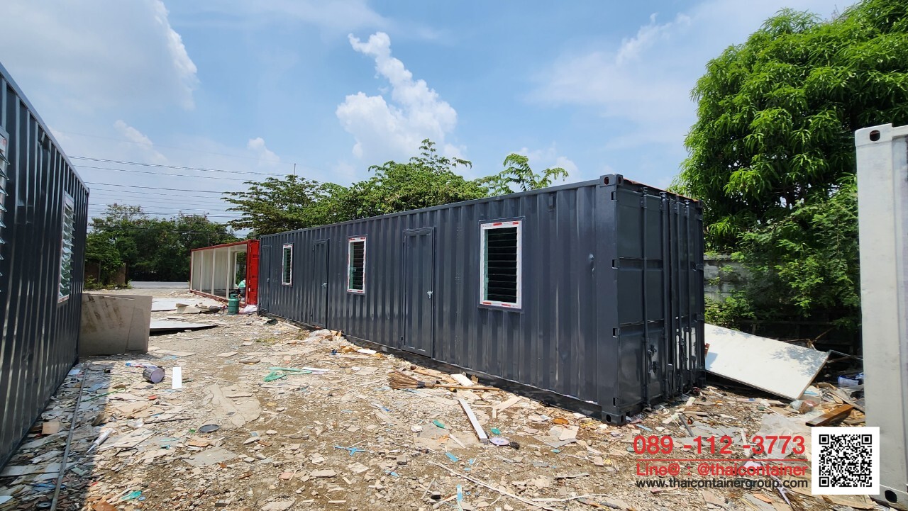 บ้านพักคนงาน กั้น 4ห้อง ตู้คอนเทนเนอร์บ้านพัก ขนาด 40 ฟุต