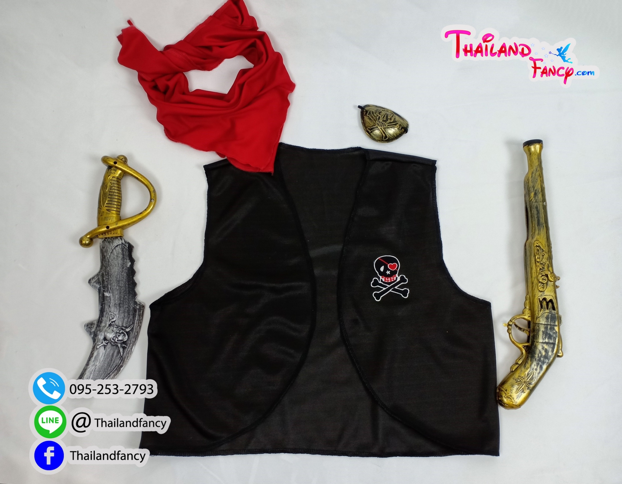 ชุดแฟนซีโจรสลัด เซ็ทโจรสลัด Pirate Costume เซ็ทแจ็คสแปร์โรว์ ชุดฮาโลวีน ชุดโจรสลัดชายขหญิงแบบเซ็ทพร้อมอุปกรณ์