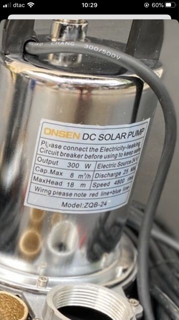 ปั้มไดโว่ Onsen แถมตัวคีบแบต 1 คู่ ท่อ 3 ขนาด สายยาว 10 เมตร 12V และ 24V