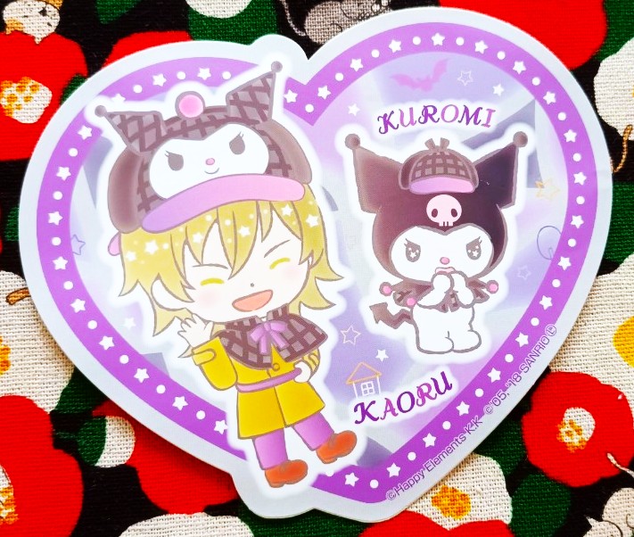 ของแท้จากญี่ปุ่น สติ๊กเกอร์ คุโรมิ + ตาโอรุ Sanrio KAORU X KUROMI Sticker Size : 11 cm