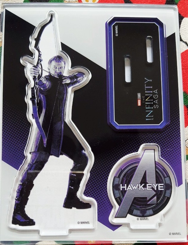 Standy สแตนดี้ Hawk eye MAVEL คลินท์ บาร์ตัน มาร์เวล Clint Barton ของแท้จากญี่ปุ่น อะคริลิก Size : 13 cm