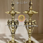 ตะเกียงขาสูง..ทองเหลืองอินเดีย **5 หลุม..Fine Quality** (ราคาต่อ 1 คู่)