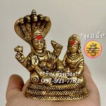พระวิษณุ และ พระแม่ลักษมี ประทับบัลลังก์พญาอนันตนาคราช (สูง 3 นิ้ว) **Fine Quality**