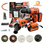 ชุดคู่หู สว่านแบตกระแทก และ เจียแบตปรับรอบได้ ชุดเซต 2in1 ยี่ห้อ Onsen 128V ในกล่องเดียว