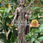 พระแม่ลักษมี ประทับยืน ประทานทรัพย์ (สูง 10 นิ้ว..Cold Cast Bronze) !!ไม่ใช่ทองเหลือง!!