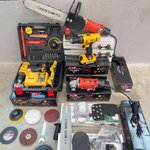 สว่านแบตกระแทก 3 ระบบ BKK 128V + หินเจีย ZARD 4 นิ้ว ปรับรอบ 6 ระดับ + หัวบาร์โซ่ต่อเจีย