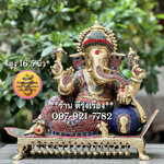 พระพิฆเนศ ปาง เสวยสุข ประทานพร (สูง 16.5 นิ้ว..ประดับหินสี)