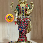 พระแม่ลักษมี ประทับยืน ประทานทรัพย์ (สูง 10 นิ้ว..ประดับหินสี)