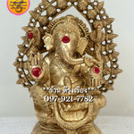 พระพิฆเนศ ประทานพร ประทับซุ้มหม้อสมบัติ (สูง 10 นิ้ว)