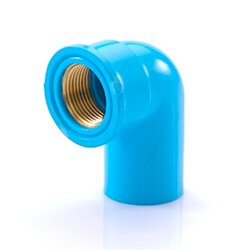 ข้องอ 90 เกลียวในทองเหลือง-หนา ฟ้า BRASS FAUCET ELBOW 90-WS B